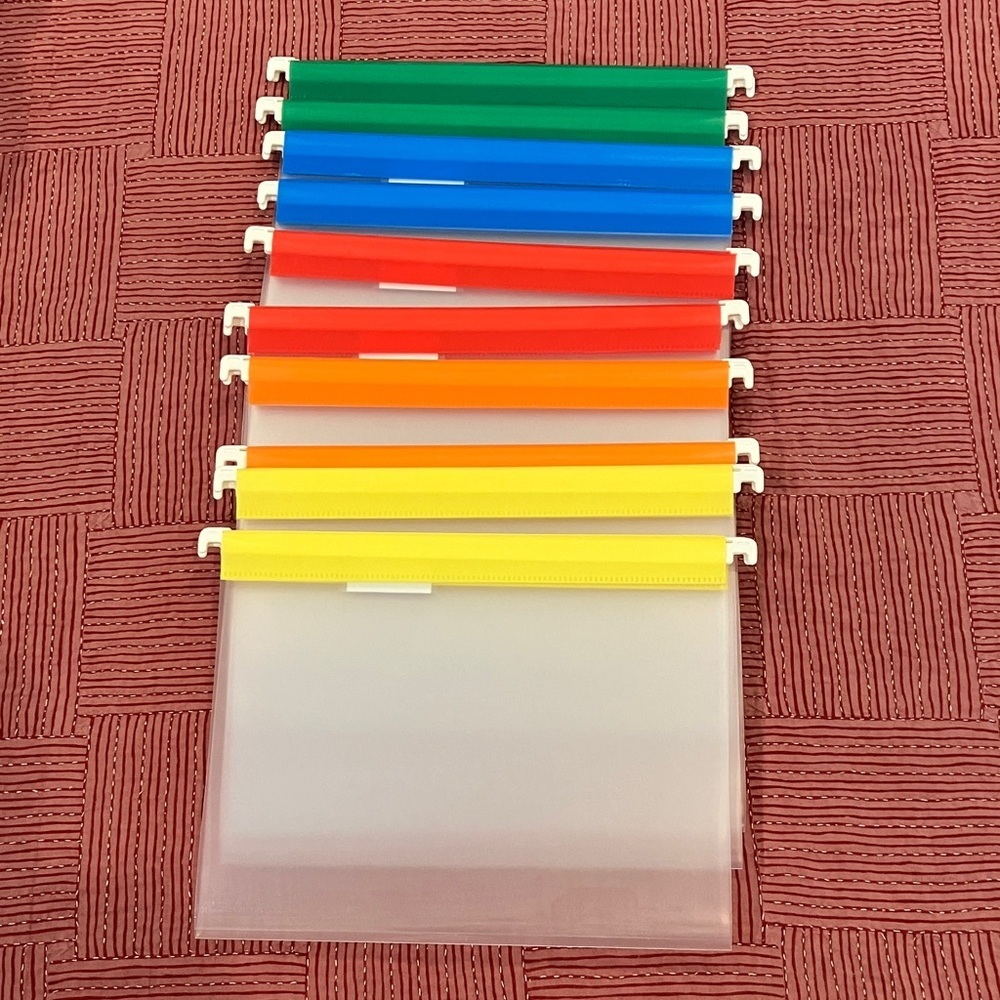 Set of 10 Colorful Hanging File letter size plastic Folders